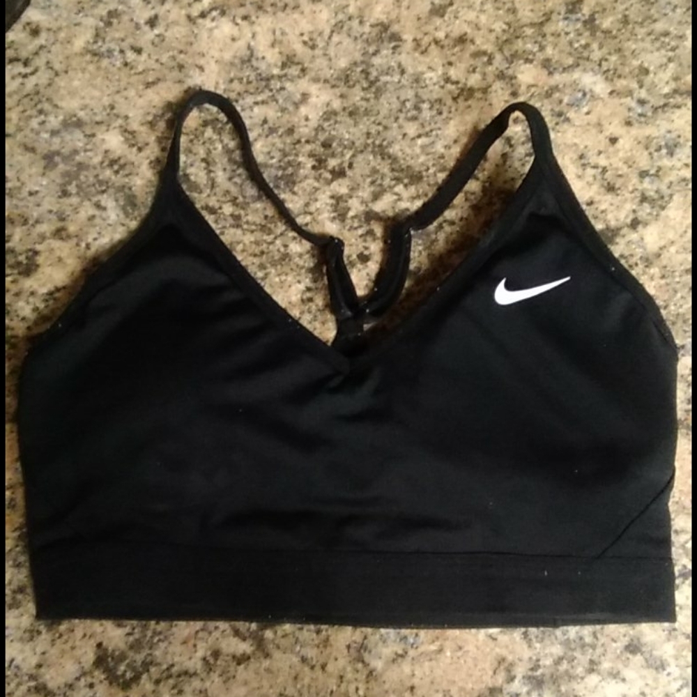 Black Nike sports bra.